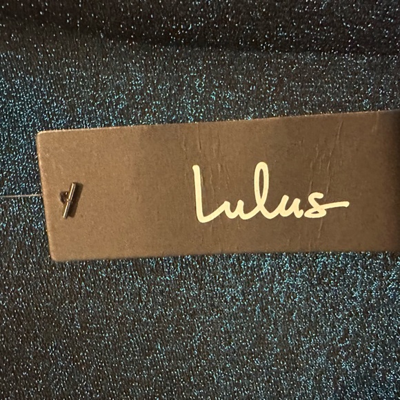 NWT; Lulus Late Night Party Teal Blue Sparkly Bodycon Mini Dress🪻 - Picture 4 of 6